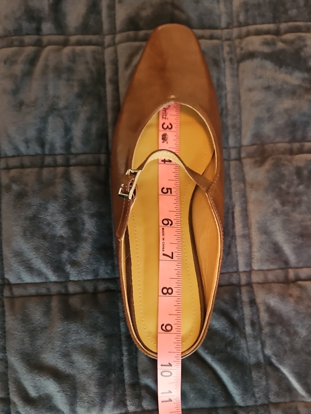 Saddle Brown Leather Mary Jane Flats, Heel, Buckle, Slip On, EU 36 - Picture 9 of 11